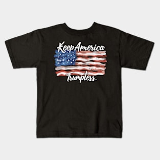 Keep America Trumpless American Flag Map Kids T-Shirt